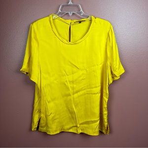 Kobi Halperin marigold short sleeve silk blouse size XL